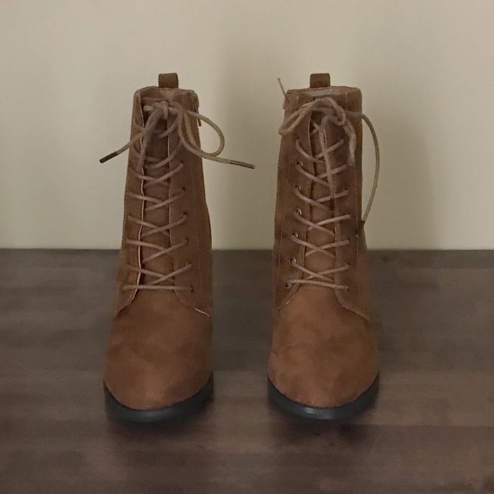 Brown Lace Up Boots - Picture 3 of 5
